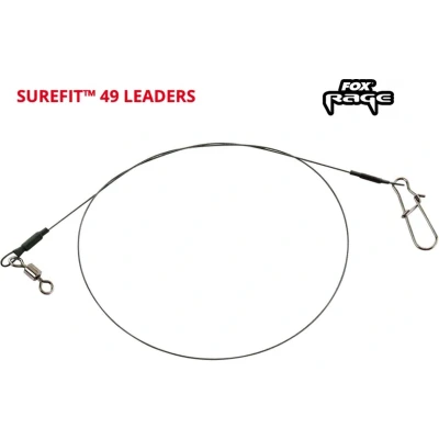 Afbeelding van Fox Rage Sure Fit 1x49 Strand Leader (2 pcs) Maat : 30cm 6kg