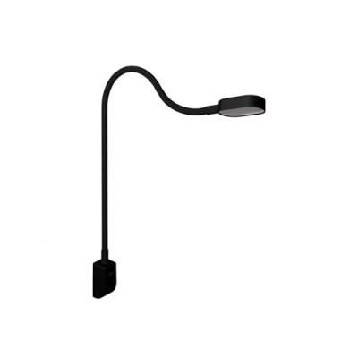 Afbeelding van Kalb I Ilios LED bedlampje/leeslampje met USB C, wand en hoekbevestiging, flexibele arm, dimbaar, warm wit 3000k (2 set wit)