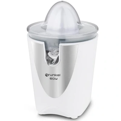 Afbeelding van Grunkel Elektrische sinaasappel of citruspers XP VC60B 60 W twee verwisselbare kegels roestvrij stalen mondstuk pulpfilter wit [energie efficiëntieklasse A+]