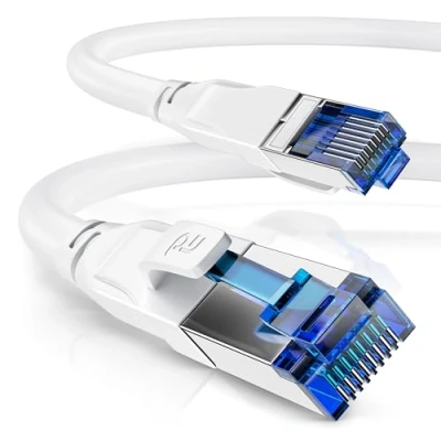 Afbeelding van CSL 3m CAT 8.1 netwerkkabel 40 Gbits LAN kabel patchkabel datakabel 8 High Speed Gigabit Ethernet 40000 Mbits glasvezel snelheid S/FTP PIMF afscherming RJ45 stekker