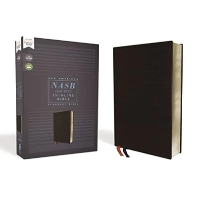 Afbeelding van NASB, Thinline Bible, Bonded Leather, Black, Red Letter, 1995 Text, Comfort Print