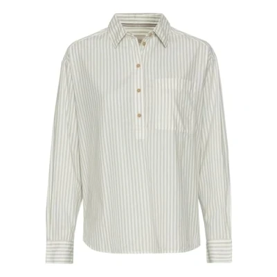 Afbeelding van camel active Gestreifte Blouse, Dames, Maat: XXL, Eukalyptus stripes