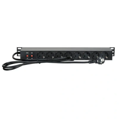 Afbeelding van Showgear 19&quot; 1U Main Power Strip 16 Front and Back Control