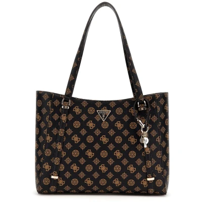Afbeelding van GUESS Schoudertas Daryna II Elite Tote Mocha Logo Donkerbruin