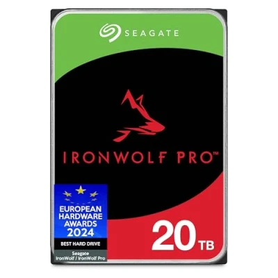 Afbeelding van Seagate IronWolf Pro, 20 TB, Enterprise interne HDD NAS CMR, 3,5 inch, SATA, 6Gb/s, 7200 RPM, 256 MB cache, voor RAID NAS, Rescue services, frustratievrije verpakking (ST20000NTZ01)