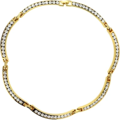Afbeelding van Behave Goudkleurige schakelketting met stenen