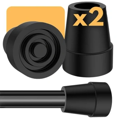 Afbeelding van OrtoPrime Set met 2 noppen tegen glijden, krukken, 18 mm, 19 mm en 20 pluggen voor stokken, krukken van rubber, stuks