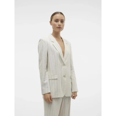 Afbeelding van Vero Moda Vmmindy Halflange jas, Dames, Maat: 38, Oatmeal