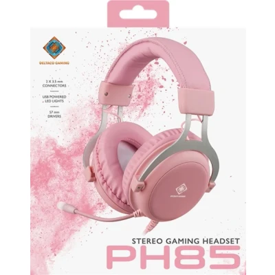 Afbeelding van Deltaco PH85 Gaming Headset LED Verlichting PS5/PS4/Xbox Series XS/One/Mobile Roze