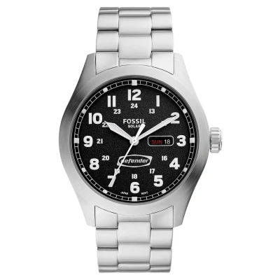 Afbeelding van Fossil FS5976 Horloge Defender Solar staal zilverkleurig zwart 46 mm