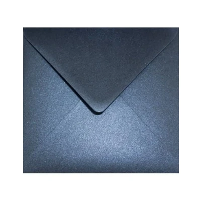 Afbeelding van Netuno 100 vierkante enveloppen parelmoer donkerblauw 153x 153 mm 120g Aster metallic Queens Blue glans vierkant parelglans effect