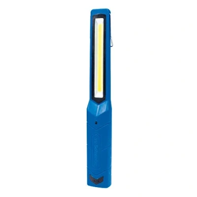 Afbeelding van as Schwabe LED Stablampe mit Akku 200 Lumen Profi Stabtaschenlampe Sehr helle mobile Lampe robustem Gummi Gehäuse Haken &amp; Magneten Indoor Stab&quot;&quot; blau I 42820
