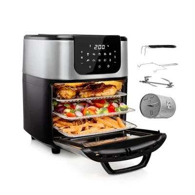 Afbeelding van Princess Airfryer Oven DeLuxe 182075 Heteluchtfriteuse Extra groot 11 liter 10 automatische programma&#039;s RVS/Zwart