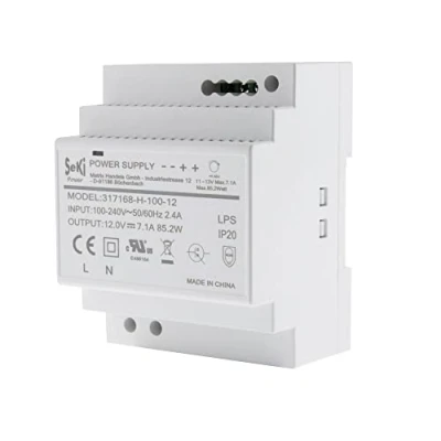 Afbeelding van SeKi DIN rail voeding H 100 12 12V 7,1A 85W voeding, 85 watt (7,1A)
