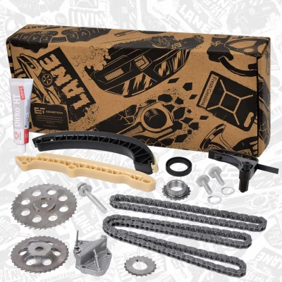 Afbeelding van ET ENGINETEAM RS0075 Distributiekettingset Gesloten ketting, Simplex SKODA: Fabia 2, I Hatchback, VOLKSWAGEN: Polo IV Hatchback