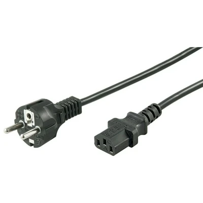 Afbeelding van IEC aansluitkabel, 2 m, zwarte veiligheidscontactstekker (type F, CEE 7/7)&gt; apparaatbus C13 (IEC ste