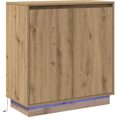 Afbeelding van vidaXL Dressoir met LED Artisan Eiken 71x34,5x75 cm Gemaakt van Geengineerd Hout