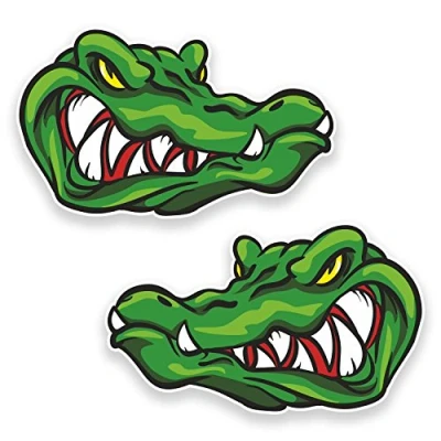 Afbeelding van 2 x 10 cm Crocodile Alligator Vinyl Sticker Laptop Helm Auto Bike Skate #9197 10cm Wide 6cm High As shown.