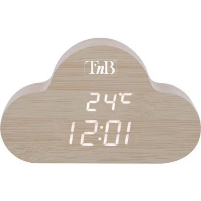 Afbeelding van LED wekker Joy met houtafwerking wolk vorm T&#039;nB