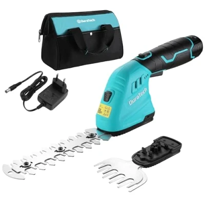 Afbeelding van DURATECH Accu Gras en Heggenschaar 12 V, 2 in 1 Snoerloze Grasschaar Struikschaar, 2Ah Oplader met Draagtas, voor Tuinieren, Maaibreedte Grassprietje cm, Struikmes 16 cm