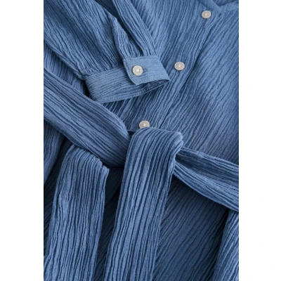 Afbeelding van Next Regular FIT Textured Crinkle Cover Blousejurk, Dames, Maat: 40, Blue