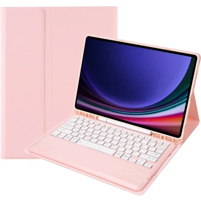 Afbeelding van Case2go Bluetooth Toetsenbord voor Samsung Galaxy Tab S9 Plus/S9 FE Plus (2023) Met stylus pen houder QWERTY Keyboard case Roze