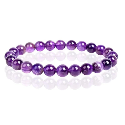 Afbeelding van Natuursteen Armband met 8mm Kralen Memphis Amethyst
