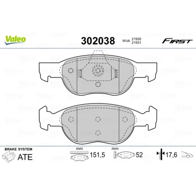 Afbeelding van Valeo Remblokset 302038