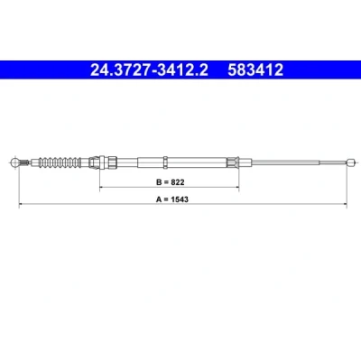 Afbeelding van ATE Handremkabel 24.3727 3412.2