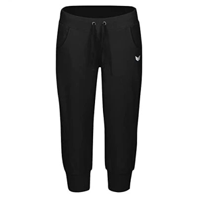 Afbeelding van 3/4 sweatbroek met boorden zwart / 34