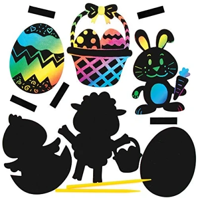 Afbeelding van Baker Ross Pasen krasafbeelding magneten knutselset voor kinderen (10 stuks) creatieve sets om te knutselen en decoreren in de lente