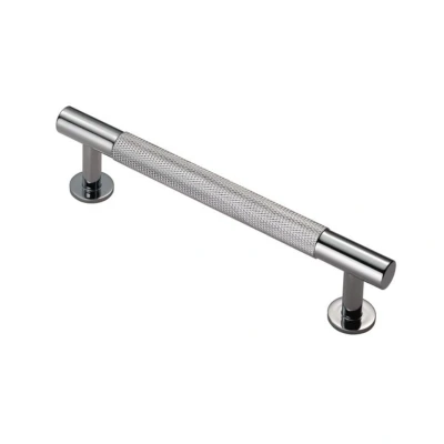 Afbeelding van Fingertip Designs Handgreep &quot;Knurled&quot; 128mm Gepolijst Chrome