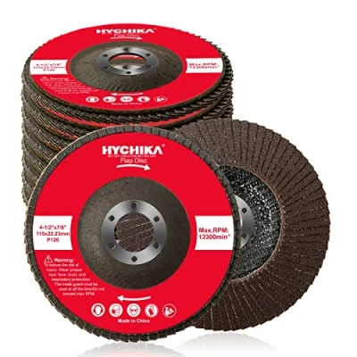 Afbeelding van HYCHIKA professionele lamellenschijven, set van 10 stuks, 115 x 22,23 mm in kwaliteit 13300 tpm, max. voor roestvrij staal, metaal en hout