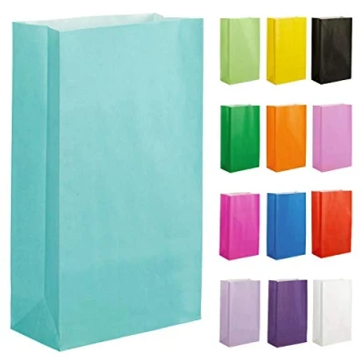 Afbeelding van Thepaperbagstore 50 Papieren Zakjes Voor Feestjes En Cadeaus Lichtblauw 140x245x70mm