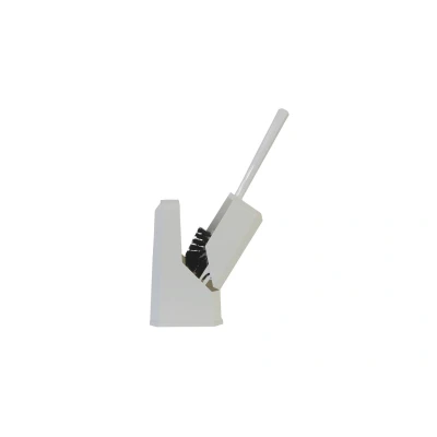 Afbeelding van WC borstel/toiletborstel in gesloten houder wit kunststof 14 x 37 cm Toiletborstels