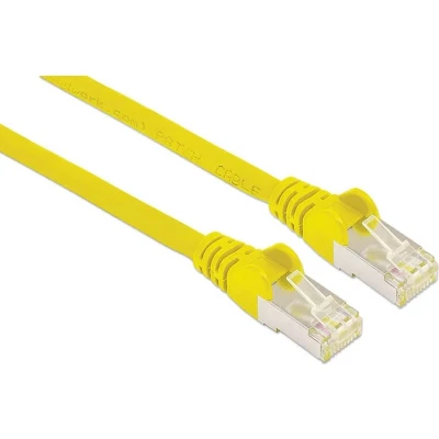 Afbeelding van Intellinet 737104 RJ45 Netwerkkabel, patchkabel CAT 6A S/FTP 20.00 m Geel Folie afscherming, Afscherming gevlochten, Halogeenvrij 1 stuk(s)