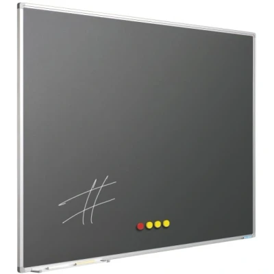 Afbeelding van Krijtbord Softline profiel 8mm, emailstaal grijs 90x120 cm