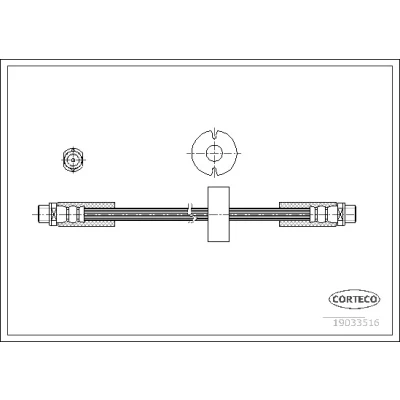 Afbeelding van CORTECO 19033516 Remslang Vooras 359mm AUDI: Allroad C5 (4BH) 2.5 TDI quattro, 2.7 T quattro 2000 2005