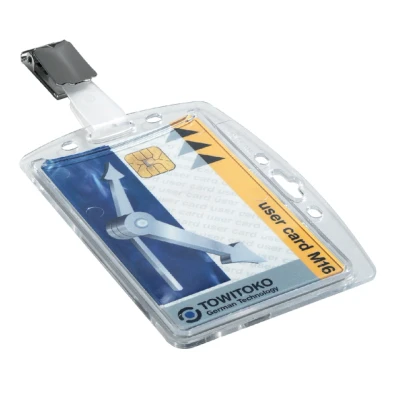 Afbeelding van Veiligheidspashouder Durable 8005 dicht met clip 54x85mm