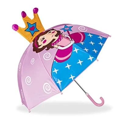 Afbeelding van relaxdays kinderparaplu diermotief 3d paraplu meisje jongen kinder Prinses