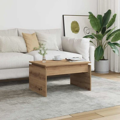 Afbeelding van vidaXL Salontafel 68x50x38 cm bewerkt hout artisanaal eikenkleur