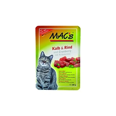 Afbeelding van MAC&#039;s Cat Maaltijdzakjes 12 x 100 g Kattenvoer Kalf &amp; Rund