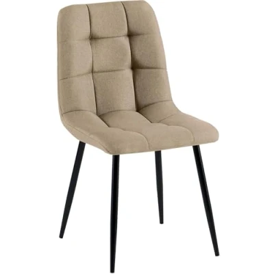 Afbeelding van CLP Antibes Eetkamerstoel Zonder armleuning Metaal frame Stof/taupe