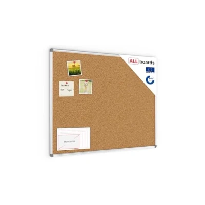 Afbeelding van ALLboards prikbord van kurk met aluminium frame, 100 x 80 cm,