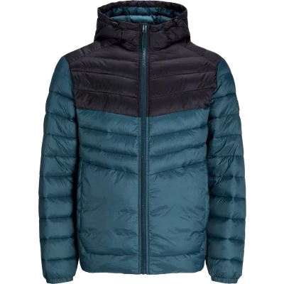 Afbeelding van JACK &amp; JONES ESSENTIALS gewatteerde jas JJESPRINT petrol