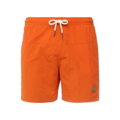 Afbeelding van Urban Classics Block Zwemshorts, Heren, Maat: Small, Rustorange