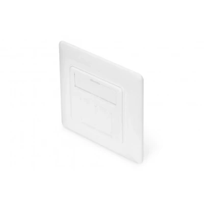 Afbeelding van DIGITUS Aansluitdoos voor Keystone module, 2 poorten, 45 hoek, design, met stofkap, wit