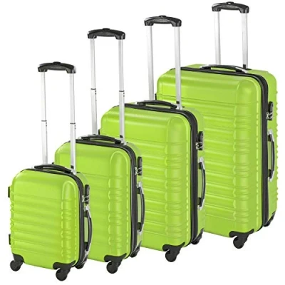 Afbeelding van tectake 402028 kofferset ABS 4 dlg. diverse kleuren groen
