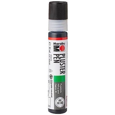 Afbeelding van Marabu 18030009673 3D Liner, universele effectverf op waterbasis, voor fluweelachtige pluster en reliëfeffecten stof, hout, metaal nog veel meer, speekselbestendig, eenvoudige bevestiging, 25 ml, zwart