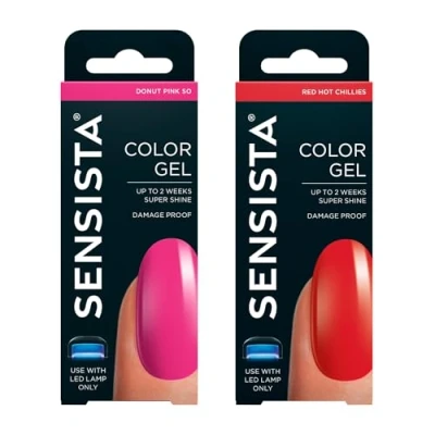 Afbeelding van Sensista The Fierce Duo Set Color Gel Gellak Voordeelset Roze Rood nagellak voor LED lamp 2 stuks